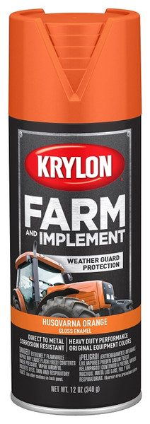 Krylon K01961777 Farm and Implement Paint, High-Gloss, Husqvarna Orange, 12 oz [SKU: ORG7351224]