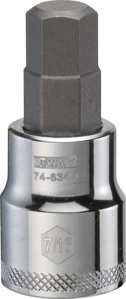 DeWALT DWMT74634OSP Fractional Hex Bit Socket, 7/16 in Tip, 3/8 in Drive, Polished Chrome Vanadium, 1-31/32 in OAL [SKU: ORG7516594]