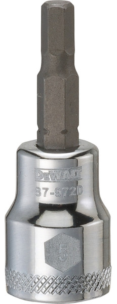 DeWALT DWMT87972OSP Fractional Hex Bit Socket, 5 mm Tip, 3/8 in Drive, Polished Chrome Vanadium, 1-31/32 in OAL [SKU: ORG7519846]