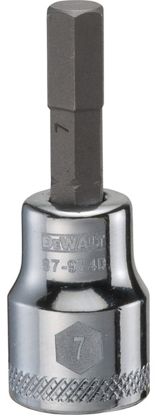 DeWALT DWMT87974OSP Fractional Hex Bit Socket, 7 mm Tip, 3/8 in Drive, Polished Chrome Vanadium, 1-31/32 in OAL [SKU: ORG7519861]