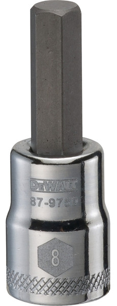 DeWALT DWMT87975OSP Fractional Hex Bit Socket, 8 mm Tip, 3/8 in Drive, Polished Chrome Vanadium, 1-31/32 in OAL [SKU: ORG7519895]