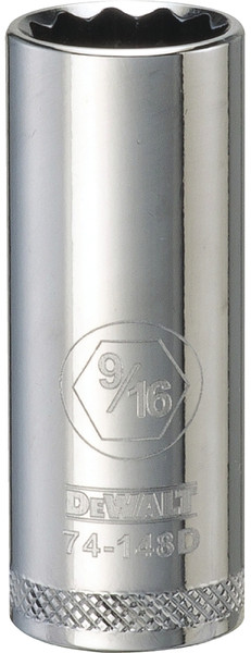 DeWALT DWMT74148OSP Drive Socket, 9/16 in Socket, 3/8 in Drive, 12-Point, Vanadium Steel, Polished Chrome [SKU: ORG7515430]