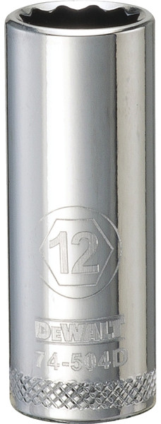 DeWALT DWMT74504OSP Drive Socket, 12 mm Socket, 3/8 in Drive, 12-Point, Vanadium Steel, Polished Chrome [SKU: ORG7515547]
