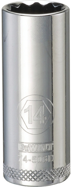 DeWALT DWMT74506OSP Drive Socket, 14 mm Socket, 3/8 in Drive, 12-Point, Vanadium Steel, Polished Chrome [SKU: ORG7515570]