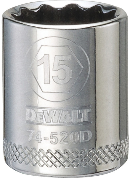 DeWALT DWMT74520OSP Hand Socket, 15 mm Socket, 3/8 in Drive, 12-Point, Vanadium Steel, Polished Chrome [SKU: ORG7515752]