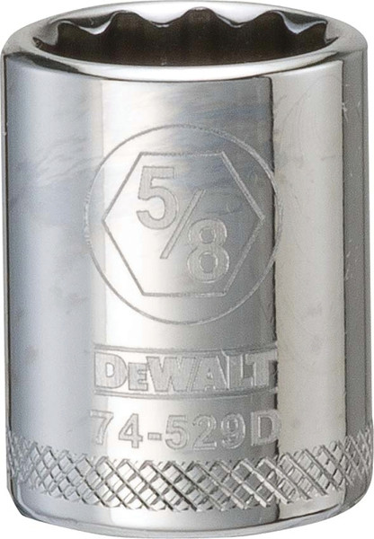 DeWALT DWMT74529OSP Hand Socket, 5/8 in Socket, 3/8 in Drive, 12-Point, Vanadium Steel, Polished Chrome [SKU: ORG7515877]