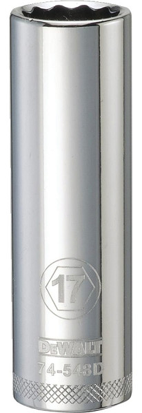 DeWALT DWMT74548OSP Drive Socket, 17 mm Socket, 1/2 in Drive, 12-Point, Vanadium Steel, Polished Chrome [SKU: ORG7516057]