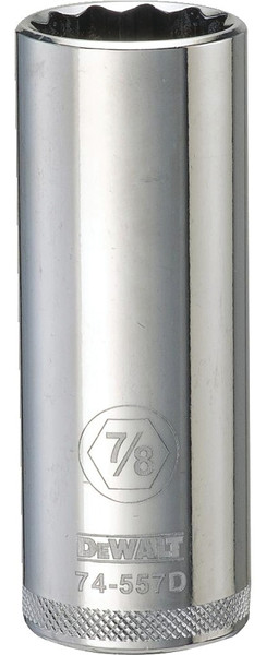DeWALT DWMT74557OSP Drive Socket, 7/8 in Socket, 1/2 in Drive, 12-Point, Vanadium Steel, Polished Chrome [SKU: ORG7516149]