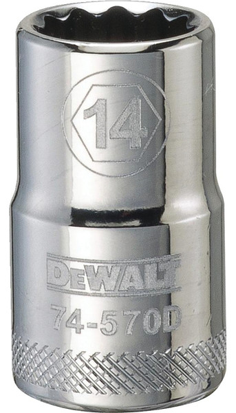 DeWALT DWMT74570OSP Drive Socket, 14 mm Socket, 1/2 in Drive, 12-Point, Vanadium Steel, Polished Chrome [SKU: ORG7516230]