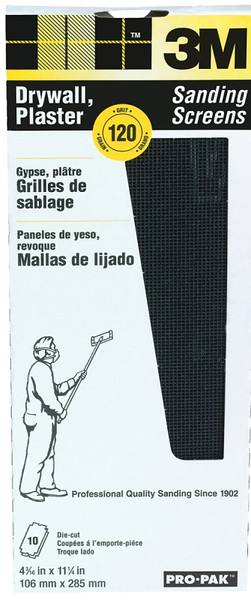 3M 99438 Sanding Screen, 11 in L, 4-3/16 in W, 120 Grit, Silicone Carbide Abrasive, Cloth Backing [SKU: ORG6278808]