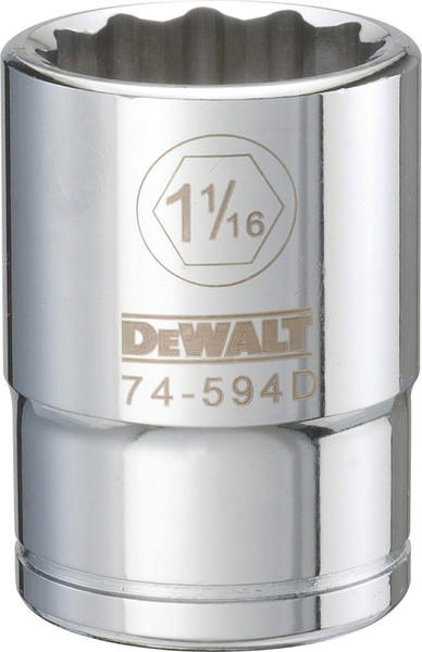 DeWALT DWMT74594OSP Drive Socket, 1-1/16 in Socket, 3/4 in Drive, 12-Point, Vanadium Steel, Polished Chrome [SKU: ORG7516420]
