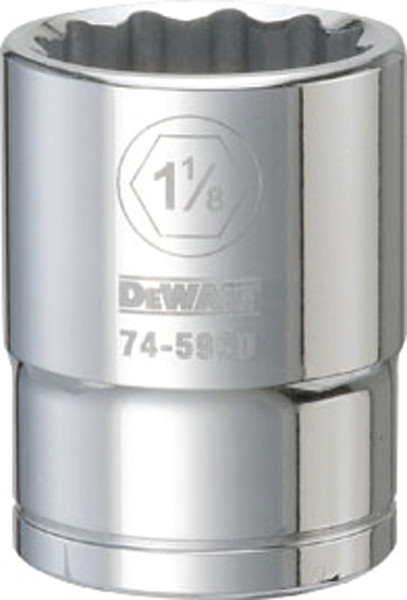 DeWALT DWMT74596OSP Drive Socket, 1-1/8 in Socket, 3/4 in Drive, 12-Point, Vanadium Steel, Polished Chrome [SKU: ORG7516446]