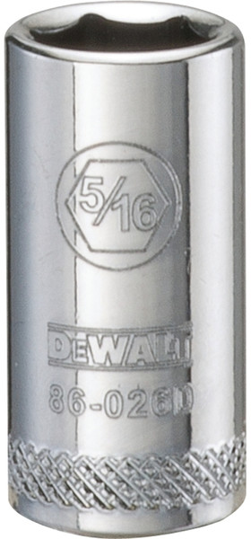 DeWALT DWMT86026OSP Hand Socket, 5/16 in Socket, 1/4 in Drive, 6-Point, Vanadium Steel, Polished Chrome [SKU: ORG7518368]