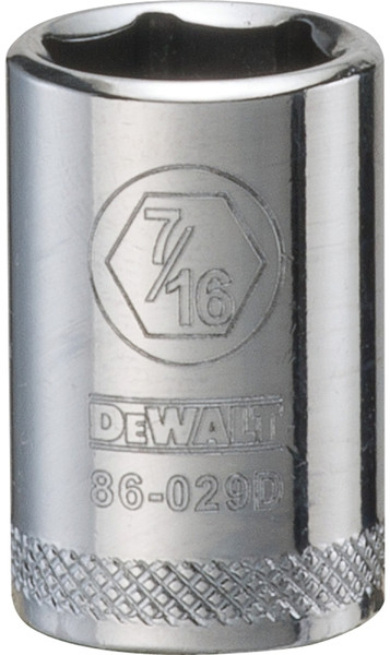 DeWALT DWMT86029OSP Hand Socket, 7/16 in Socket, 1/4 in Drive, 6-Point, Vanadium Steel, Polished Chrome [SKU: ORG7518392]