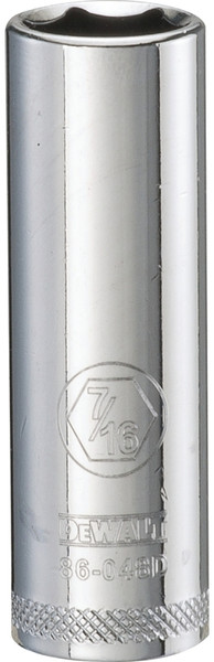 DeWALT DWMT86048OSP Drive Socket, 7/16 in Socket, 1/4 in Drive, 6-Point, Vanadium Steel, Polished Chrome [SKU: ORG7518475]