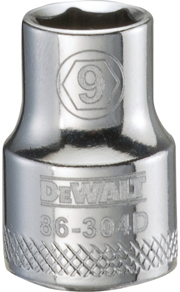 DeWALT DWMT86304OSP Hand Socket, 9 mm Socket, 3/8 in Drive, 6-Point, Vanadium Steel, Polished Chrome [SKU: ORG7518921]