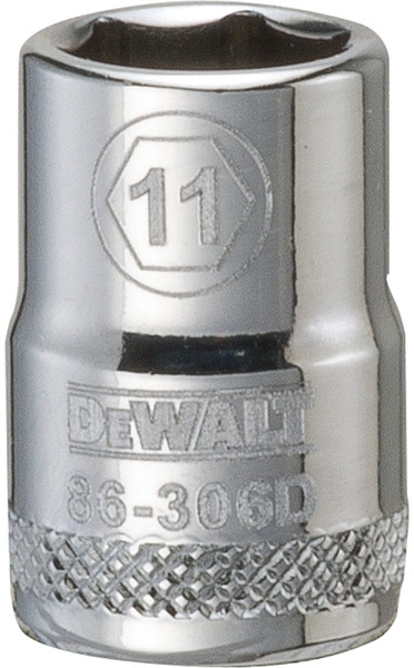 DeWALT DWMT86306OSP Hand Socket, 11 mm Socket, 3/8 in Drive, 6-Point, Vanadium Steel, Polished Chrome [SKU: ORG7518954]