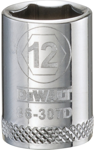 DeWALT DWMT86307OSP Hand Socket, 12 mm Socket, 3/8 in Drive, 6-Point, Vanadium Steel, Polished Chrome [SKU: ORG7518962]