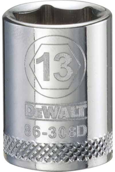 DeWALT DWMT86308OSP Hand Socket, 13 mm Socket, 3/8 in Drive, 6-Point, Vanadium Steel, Polished Chrome [SKU: ORG7518988]