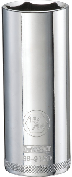 DeWALT DWMT88952OSP Drive Socket, 15/16 in Socket, 1/2 in Drive, 6-Point, Vanadium Steel, Polished Chrome [SKU: ORG7520059]
