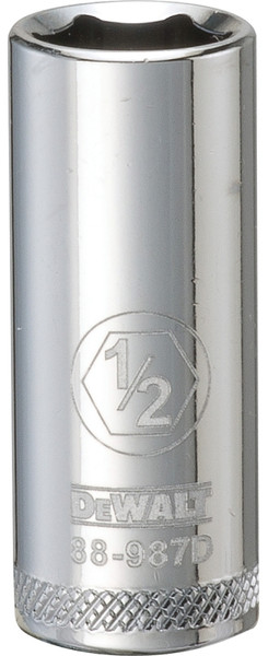 DeWALT DWMT88987OSP Drive Socket, 1/2 in Socket, 3/8 in Drive, 6-Point, Vanadium Steel, Polished Chrome [SKU: ORG7520299]