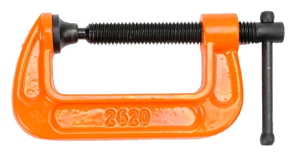 PONY 2620 Classic C-Clamp, 400 lb Clamping, 2 in Max Opening Size, 1 in D Throat, Ductile Iron Body, Orange Body [SKU: ORG7384811]