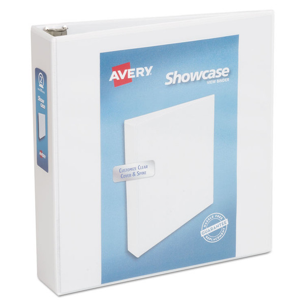 Showcase Economy View Binder with Round Rings, 3 Rings, 2" Capacity, 11 x 8.5, White [SKU: AVE19701]