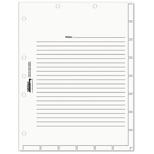 Medical Chart Index Divider Sheets, Untabbed, 11 x 8.5, White, 400/Box [SKU: TAB54520]