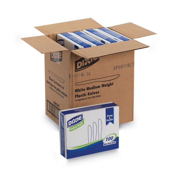 Plastic Cutlery, Heavy Mediumweight Knife, 1,000/Carton [SKU: DXEKM207CT]