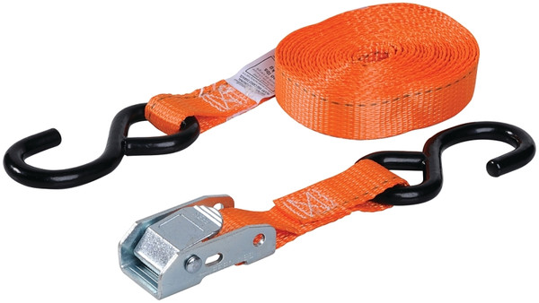 KEEPER 89115 Tie-Down, 1 in W, 15 ft L, Orange, 400 lb Working Load, S-Hook End [SKU: ORG5526652]