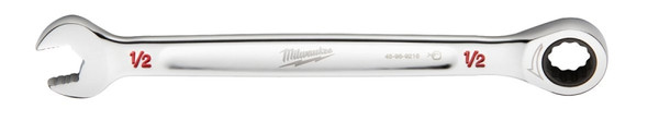 Milwaukee 45-96-9216 Ratcheting Combination Wrench, SAE, 1/2 in Head, 7.34 in L, 12-Point, Steel, Chrome [SKU: ORG1385665]