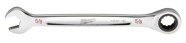 Milwaukee 45-96-9220 Ratcheting Combination Wrench, SAE, 5/8 in Head, 8.58 in L, 12-Point, Steel, Chrome [SKU: ORG1385681]