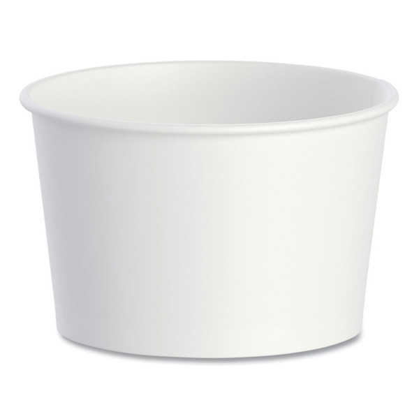 Double Poly Paper Food Containers, 8 oz, 3.8" Diameter x 2.4"h, White, 50/Pack, 20 Packs/Carton [SKU: SCCVS60802050]