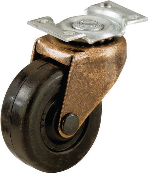 Shepherd Hardware 9346 Swivel Caster, 2 in Dia Wheel, Rubber Wheel, Black, 80 lb [SKU: ORG6036503]