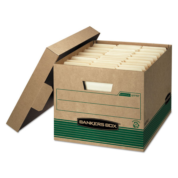 STOR/FILE Medium-Duty 100% Recycled Storage Boxes, Letter/Legal Files, 12" x 16.25" x 10.5", Kraft, 20/Carton [SKU: FEL1277008]