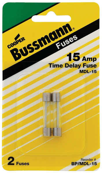 Bussmann BP/MDL-15 Time Delay Fuse, 15 A, 32 V, Glass Body [SKU: ORG7117120]