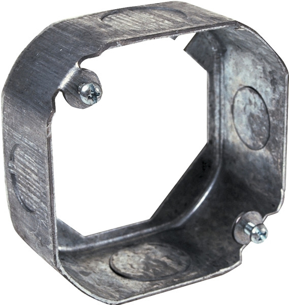 RACO 130 Extension Ring, 9/16 in W, 2 -Gang, 4 -Knockout, Steel, Silver, Galvanized [SKU: ORG6109433]