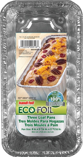 HANDI-FOIL 20316TL-15 Loaf Pan, 8 in L, 3-7/8 in W, Aluminum [SKU: ORG3198751]