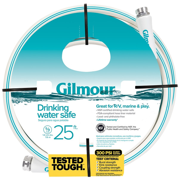 Gilmour 894251-1001 Safe Hose, 5/8 in ID, 25 ft L, White [SKU: ORG6090260]