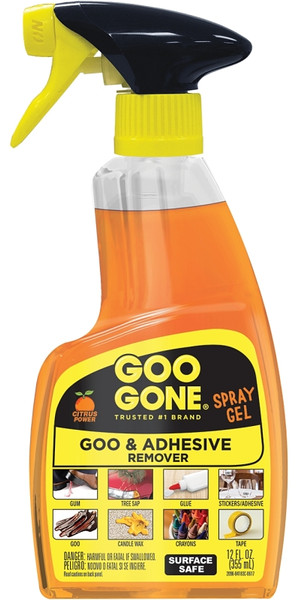 Goo Gone 2096 Goo and Adhesive Remover, 12 oz Spray Bottle, Gel, Citrus, Orange [SKU: ORG4282836]