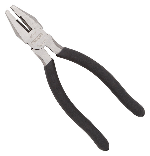 Vulcan JL-NP005 Linesman Plier, 7 in OAL, 1.2 mm Cutting Capacity, 1-1/4 in Jaw Opening, Black Handle, Non-Slip Handle [SKU: ORG2323723]