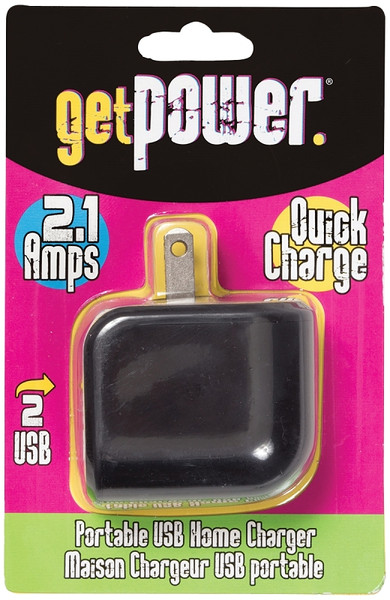 GetPower GP-AC2USB-BLK USB to AC Home Adapter, 2.1 A Charge, Black [SKU: ORG8066516]