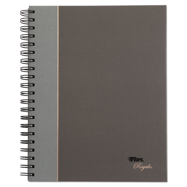 Royale Wirebound Business Notebooks, 1 Subject, Medium/College Rule, Black/Gray Cover, 8.25 x 5.88, 96 Sheets [SKU: TOP25330]
