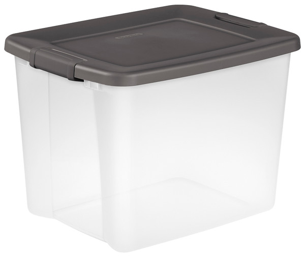 Sterilite 19373V06 Shelf Tote, Plastic, Clear, 19-7/8 in L, 15-1/2 in W, 14-3/4 in H [SKU: ORG5364021]