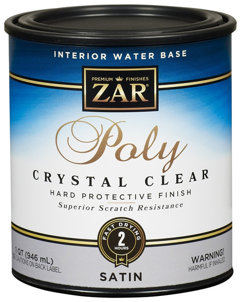 Aqua ZAR 32512 Polyurethane, Liquid, Crystal Clear, 1 qt, Can [SKU: ORG6633317]