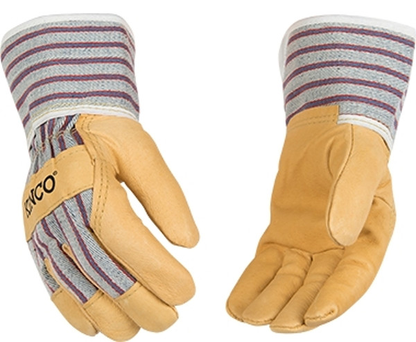 Kinco 1927-Y Protective Gloves with Safety Cuff, Wing Thumb, Blue/Gray/Yellow [SKU: ORG8634453]