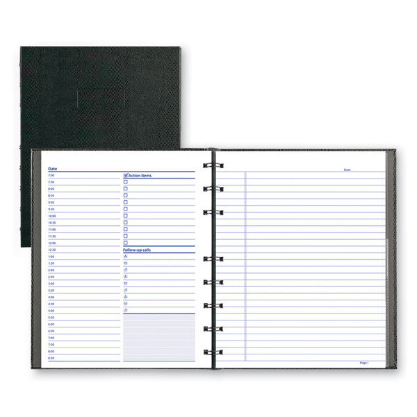 NotePro Undated Daily Planner, 9.25 x 7.25, Black Cover, Undated [SKU: REDA29C81]