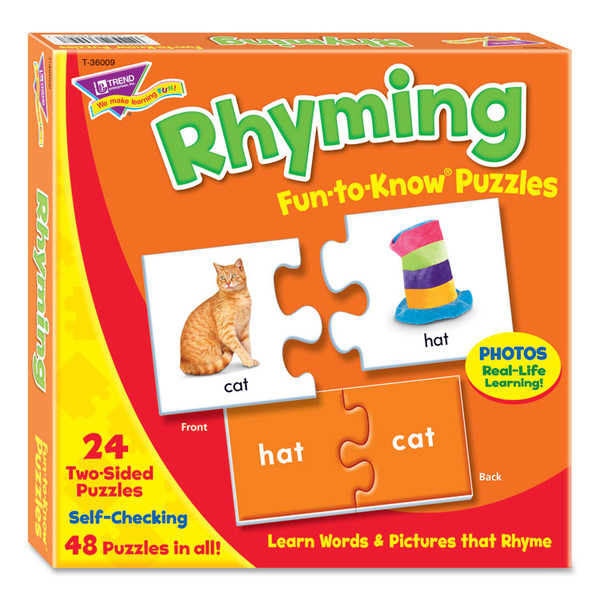 Fun to Know Puzzles, Ages 3 and Up, (24) 2-Sided Puzzles [SKU: TEPT36009]