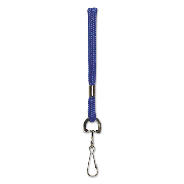 Rope Lanyard, Metal Hook Fastener, 36" Long, Nylon, Blue [SKU: BAU68903]