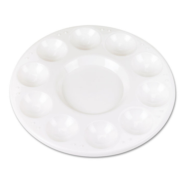 Round Plastic Paint Trays for Classroom, White, 10/Pack [SKU: CKC5924]